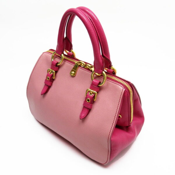 53428a 2 Miu Miu Handbag Leather Pink