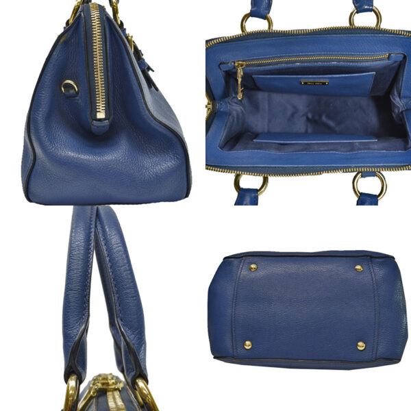 53489a 1 Miu Miu Shoulder Bag Leather Navy