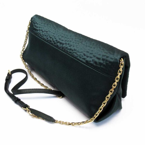 53575f 2 Burberry Satin Rhinestone Chain Shoulder Bag Green