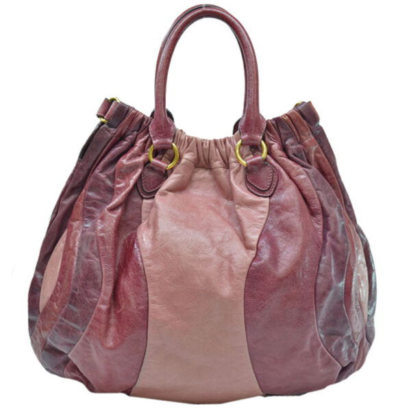 53737a 2 Miu Miu Handbag Leather Pink