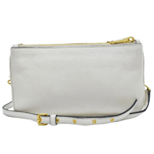 53897g 2 Miu Miu Shoulder Bag Leather White