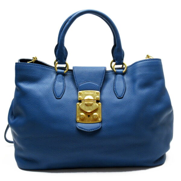 54026a Miu Miu Handbag Shoulder Bag Leather Blue