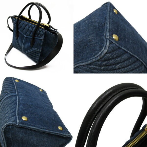 54030a 1 Miu Miu Handbag Crossbody Shoulder Bag Denim Blue