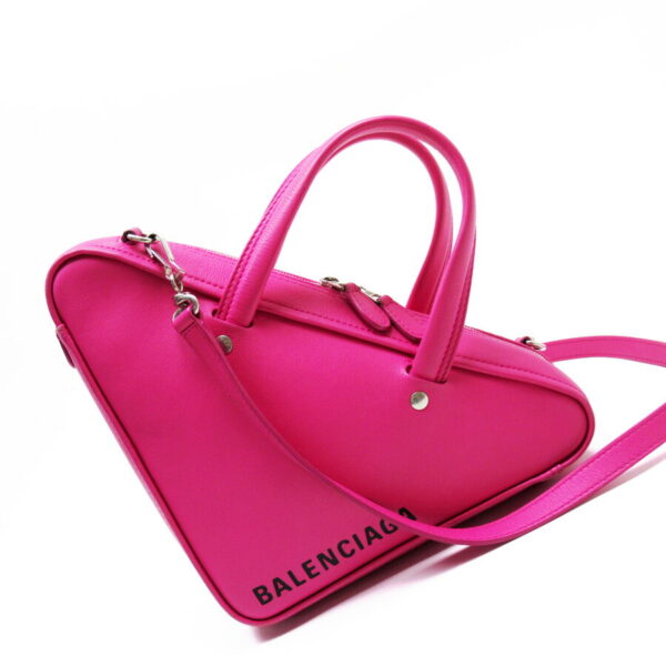 54032a Balenciaga Triangle Duffle XS Leather 2Way Bag Pink