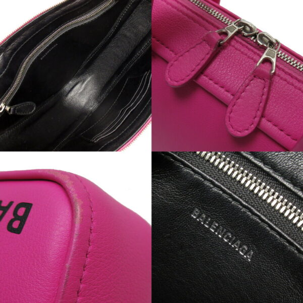 54032a 2 Balenciaga Triangle Duffle XS Leather 2Way Bag Pink