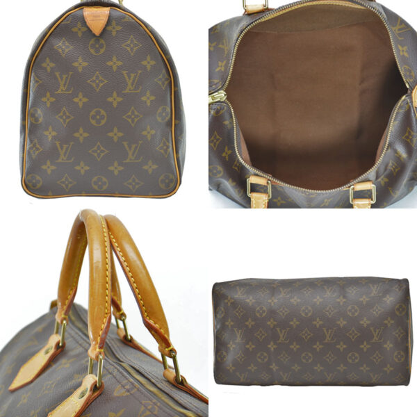 54056a 1 Louis Vuitton Speedy 35 Bag Monogram Canvas Brown