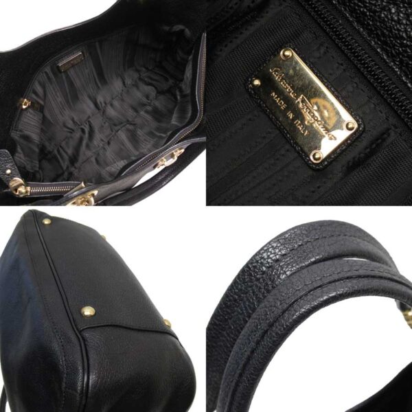 54154g 1 Salvatore Ferragamo Gancini Handbag Leather Black