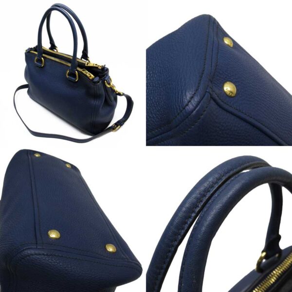 54161a 1 Prada Shoulder Bag Leather Blue