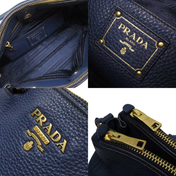 54161a 2 Prada Shoulder Bag Leather Blue