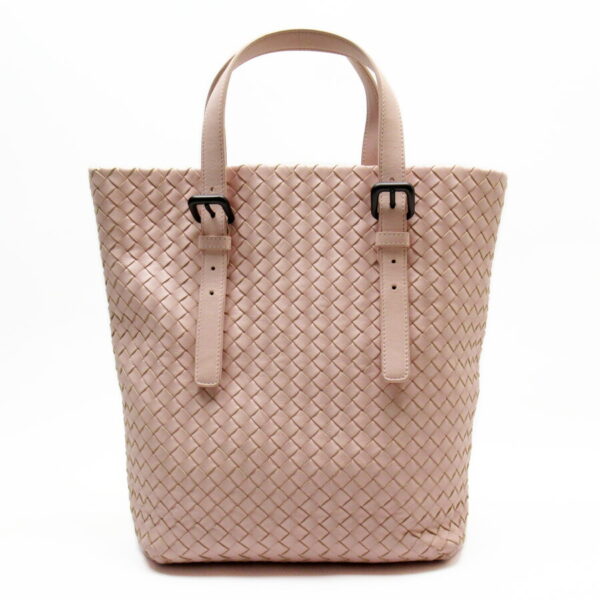 54239f Bottega Veneta Intrecciato Leather Tote Bag Pink