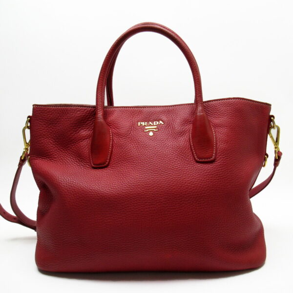 54245a Prada 2Way Handbag Leather Red