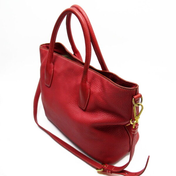 54245a 1 Prada 2Way Handbag Leather Red