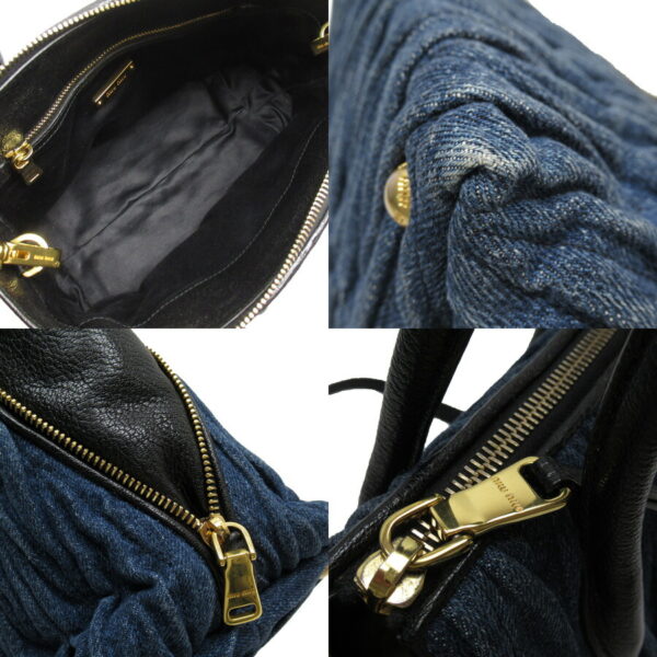 54247a 4 Miu Miu Handbag Crossbody Shoulder Bag Denim Blue