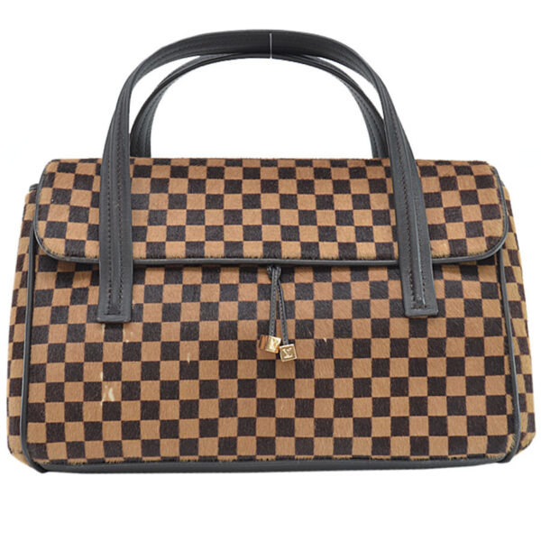 54281a Louis Vuitton Lion Handbag Damier Sauvage Brown Leather