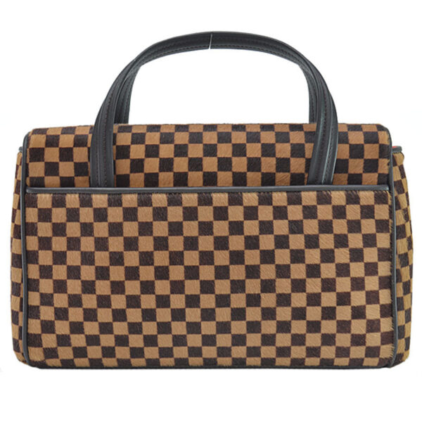 54281a 1 Louis Vuitton Lion Handbag Damier Sauvage Brown Leather