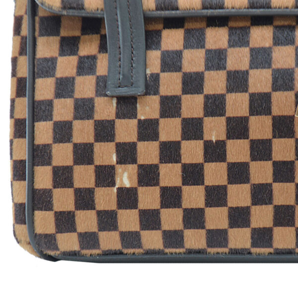 54281a 2 Louis Vuitton Lion Handbag Damier Sauvage Brown Leather