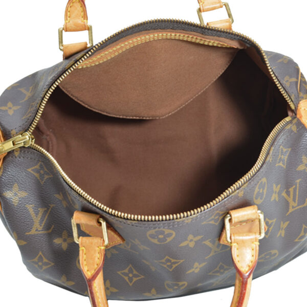 54379a 2 Louis Vuitton Speedy 30 Handbag Monogram Canvas Brown