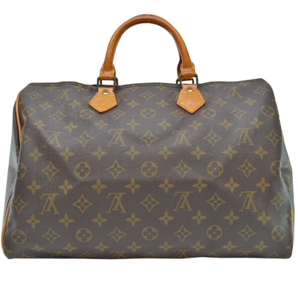 54386a 1 Louis Vuitton Speedy 35 Bag Monogram Canvas Brown