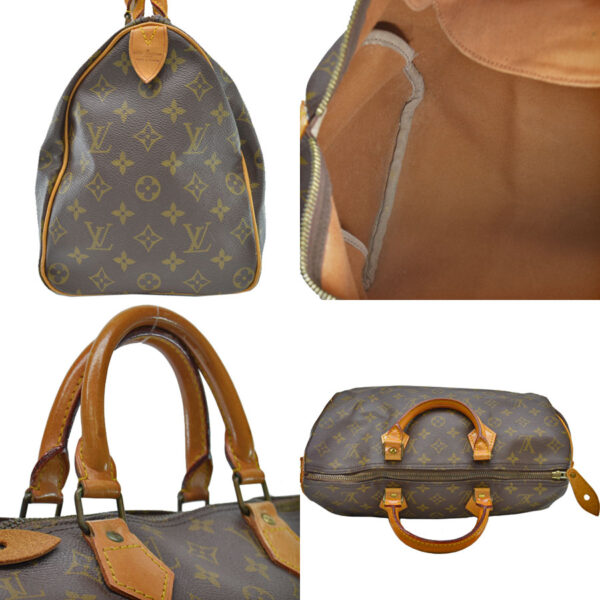 54386a 4 Louis Vuitton Speedy 35 Bag Monogram Canvas Brown