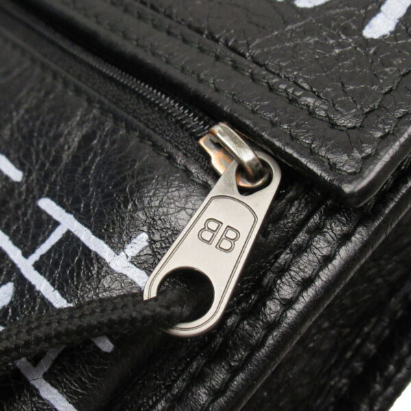 54425g 3 Balenciaga Leather Pochette Crossbody Shoulder Bag Black