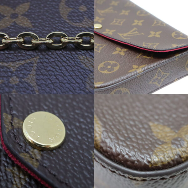 5452 6 Louis Vuitton Pochette Félicie Shoulder Bag Monogram Canvas Brown