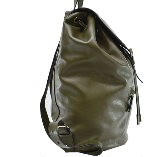 54545a 3 Prada Backpack Triangle Leather Khaki Brown