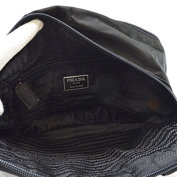 54620a 3 Prada Travel Pouch Triangle Nylon Handbag Black