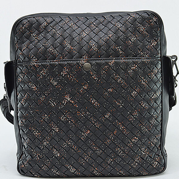 54622g 1 Bottega Veneta Intrecciato Leather Shoulder Bag Black Brown