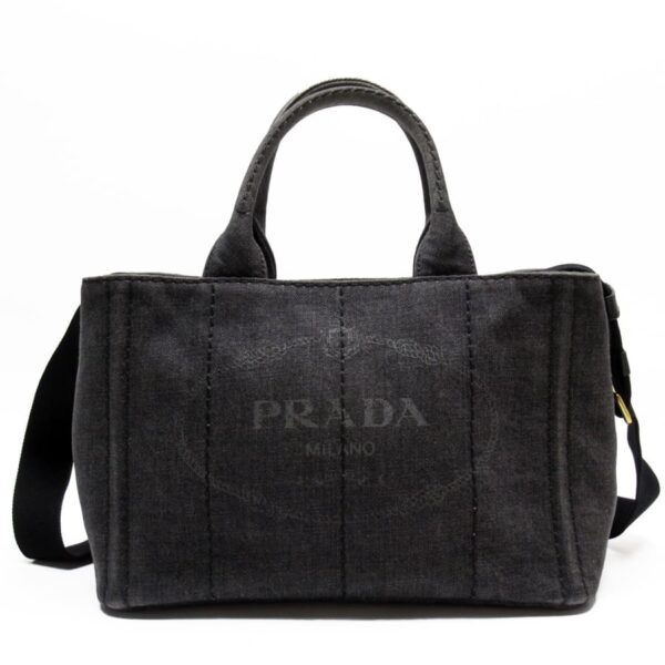 54709g Prada Shoulder Bag Canapa Denim Gray