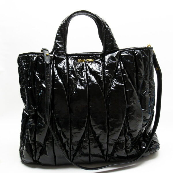 54807f Miu Miu Handbag Shoulder Bag Patent Leather Black