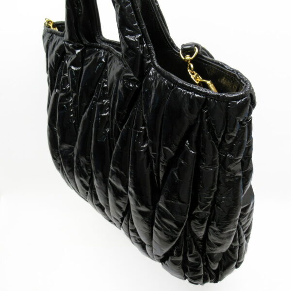 54807f 1 Miu Miu Handbag Shoulder Bag Patent Leather Black