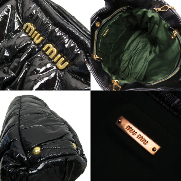 54807f 4 Miu Miu Handbag Shoulder Bag Patent Leather Black