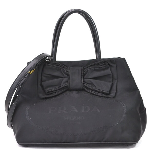 54923a Prada Crossbody Shoulder Bag 2Way Nylon Black