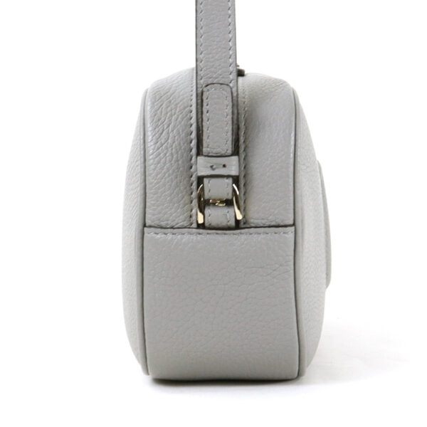 54946f 1 Salvatore Ferragamo Gancini Leather Crossbody Shoulder Bag Gray