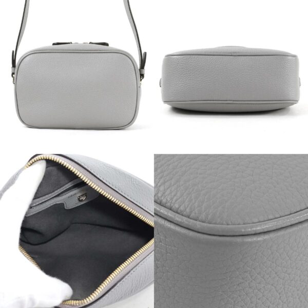 54946f 2 c Salvatore Ferragamo Gancini Leather Crossbody Shoulder Bag Gray