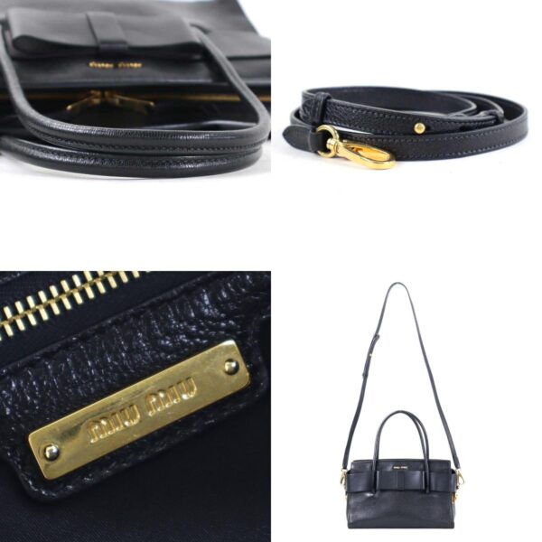 54947a 10 c Miu Miu Handbag Crossbody Shoulder Bag Leather Black