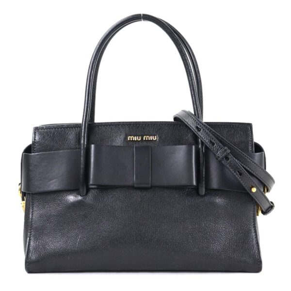 54947a Miu Miu Handbag Crossbody Shoulder Bag Leather Black