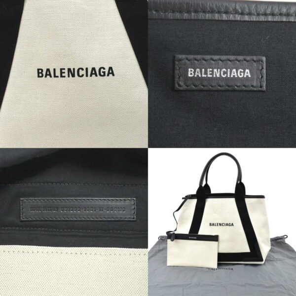 55216g 10 c Balenciaga Canvas Leather Tote Bag White Black