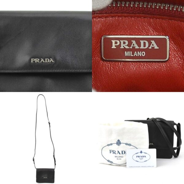 55244a 10 c Prada Leather Crossbody Shoulder Bag Black