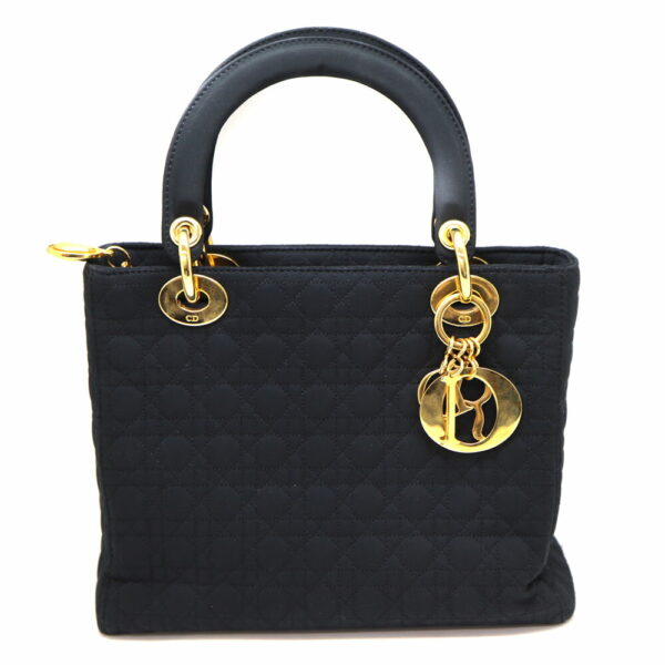 5608 1 Dior Lady Dior Cannage Bag Leather Black