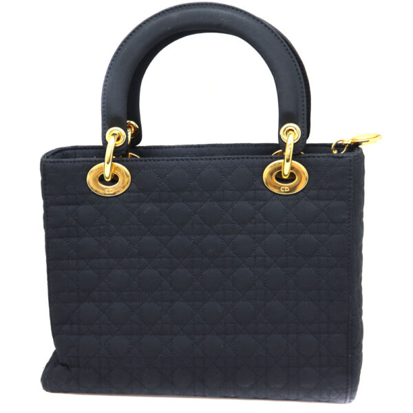 5608 2 Dior Lady Dior Cannage Bag Leather Black