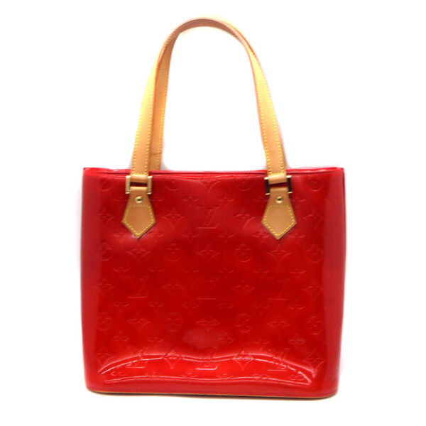 5880 2 Louis Vuitton Houston Handbag Monogram Vernis Leather Red