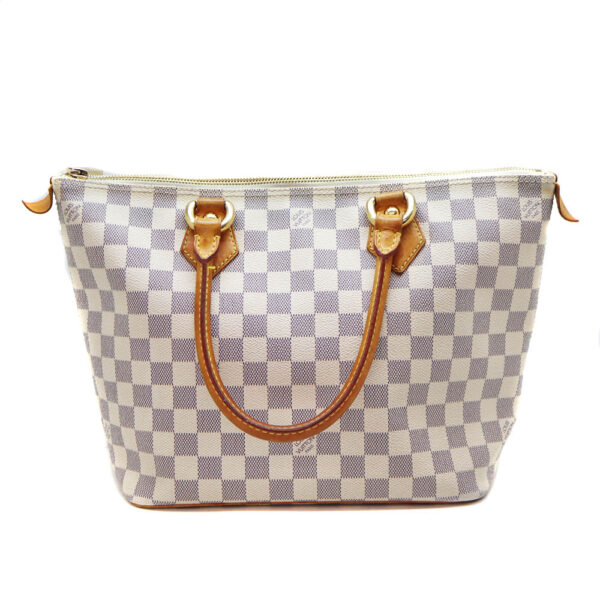 5911 1 Louis Vuitton Saleya PM Handbag Damier Canvas Azur White