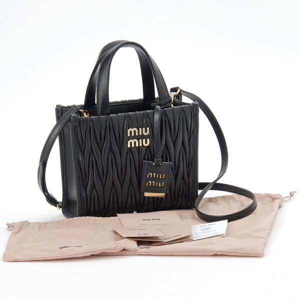 5ba277n88f0002ooo 3 Miu Miu Matelassé Handbag Black