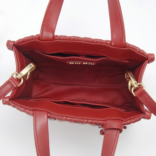 5ba277n88f0011ooo 2 Miu Miu Matelassé Handbag Red