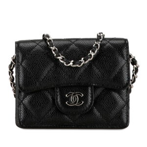 5m577ij3wb0tuxjq 1 Chanel 255 V Stitch Chain Wallet Black A80834 Mini Bag Black Wallet