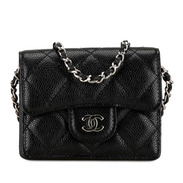 5m577ij3wb0tuxjq 1 Chanel Mini Matelasse Chain Wallet Shoulder Bag Caviar Skin Black