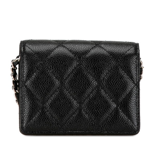 5m577ij3wb0tuxjq 3 Chanel Mini Matelasse Chain Wallet Shoulder Bag Caviar Skin Black