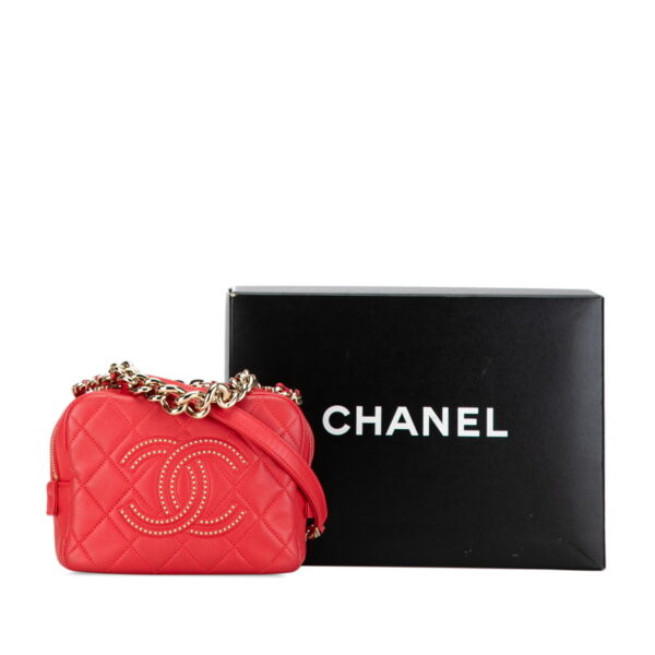 5oyc56rfdcji10d9 10 Chanel Matelasse Coco Mark Studded Chain Handbag Shoulder Bag Lambskin Red