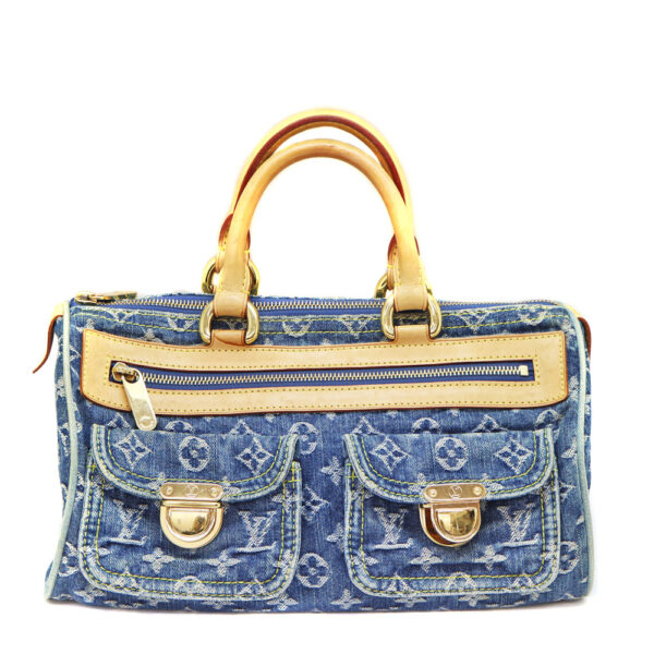 6455 1 Louis Vuitton Neo Speedy Bag Monogram Denim Blue